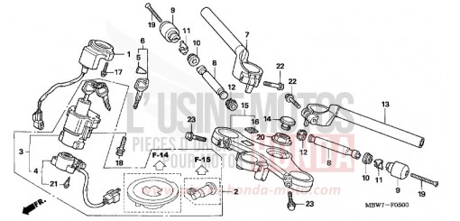 ROHRGRIFF/OBERE BRUECKE CBR600F5 de 2005